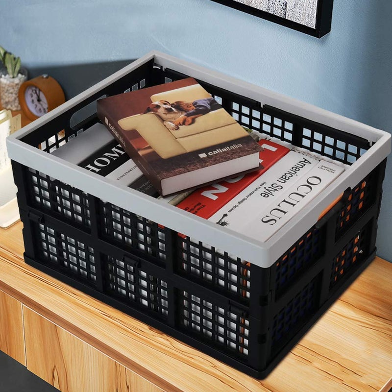 Jekiyo 34-Liter Folding Crates Storage, Collapsible Container Plastic, Set of 3 - Image 3